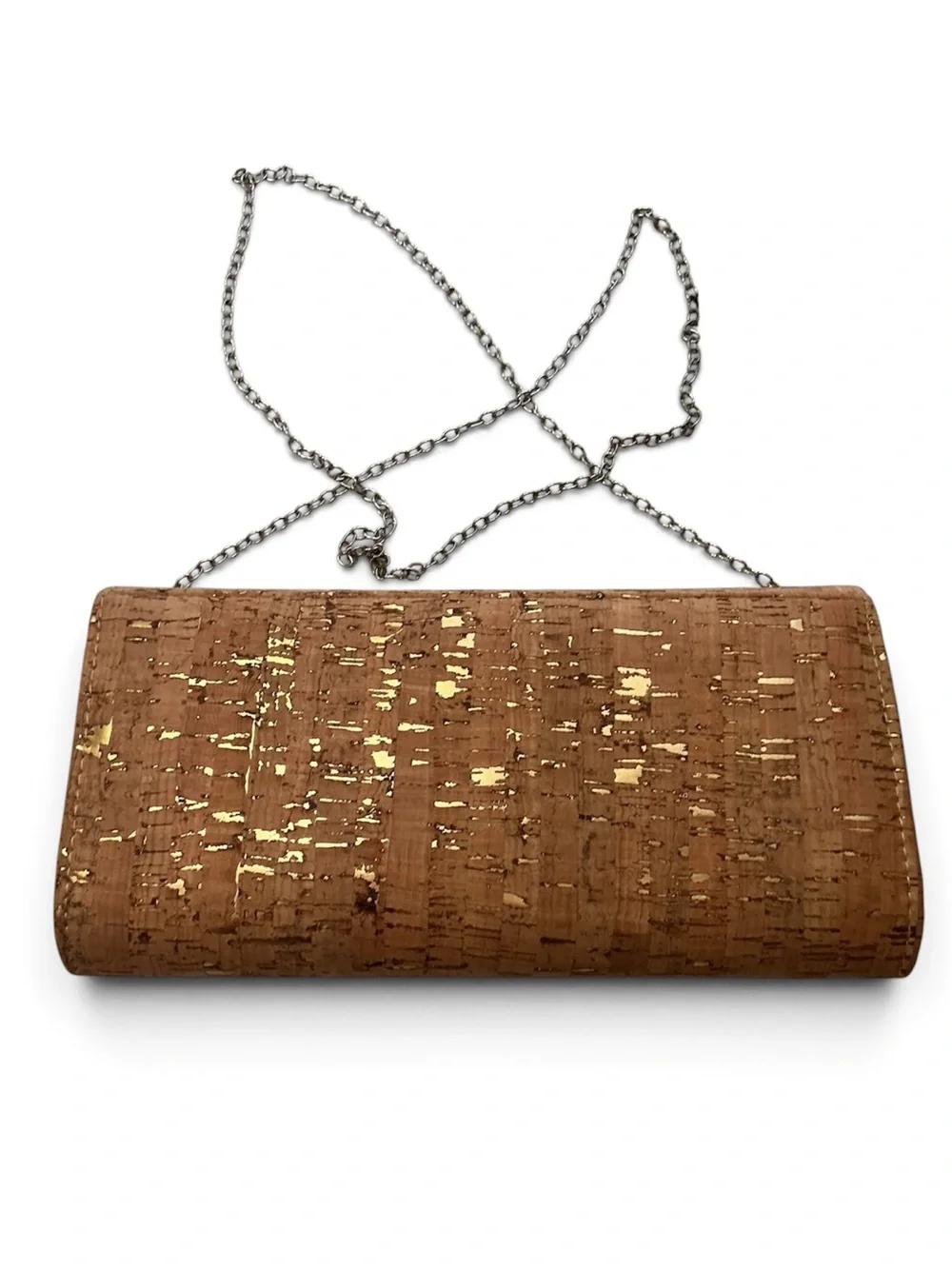 Brown Cork Clutch with Bamboo Accent – Women Bags